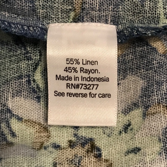 SONOMA Blue Floral Sleeveless Midi Dress Linen Rayon Women’s Plus Size 5X - Picture 16 of 16